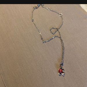 Ladybug necklace, sterling silver